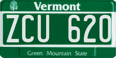 VT license plate ZCU620
