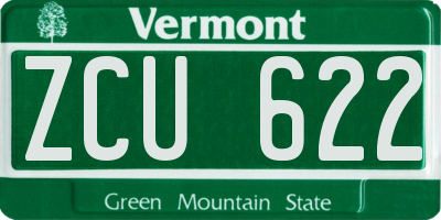VT license plate ZCU622