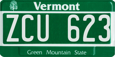VT license plate ZCU623