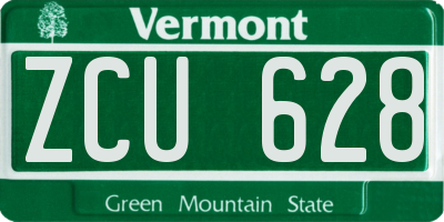 VT license plate ZCU628