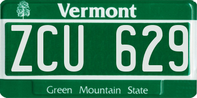 VT license plate ZCU629