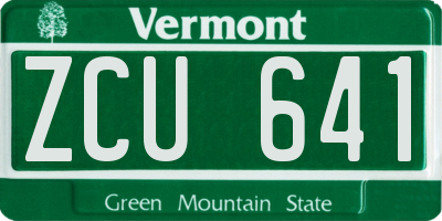 VT license plate ZCU641