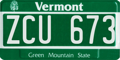 VT license plate ZCU673