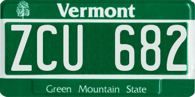 VT license plate ZCU682