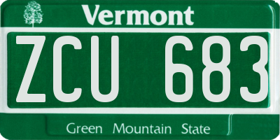 VT license plate ZCU683
