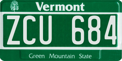 VT license plate ZCU684