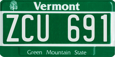 VT license plate ZCU691