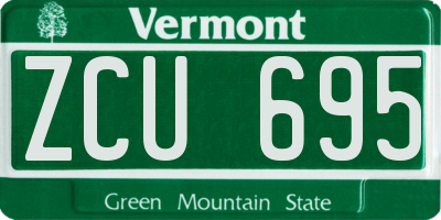VT license plate ZCU695