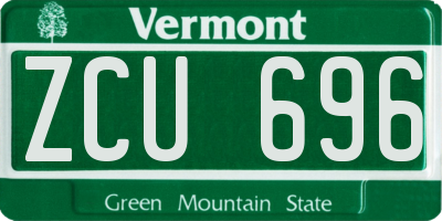 VT license plate ZCU696