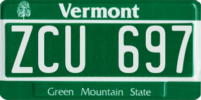 VT license plate ZCU697