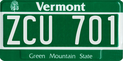 VT license plate ZCU701