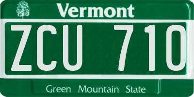 VT license plate ZCU710
