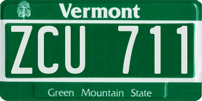 VT license plate ZCU711