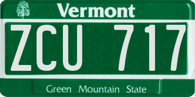 VT license plate ZCU717