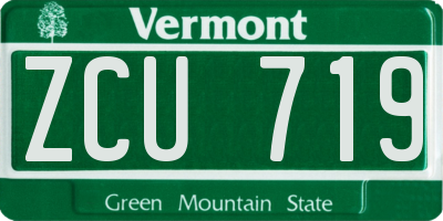 VT license plate ZCU719