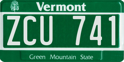 VT license plate ZCU741