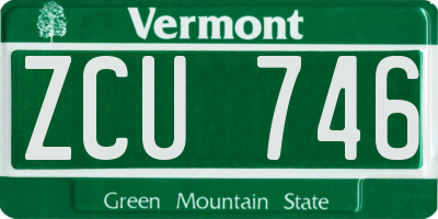 VT license plate ZCU746