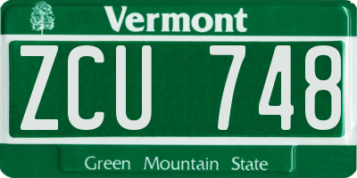 VT license plate ZCU748