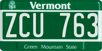 VT license plate ZCU763