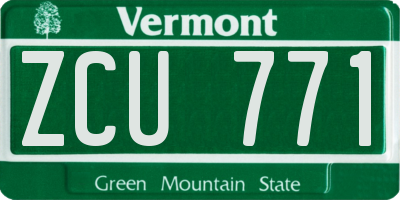 VT license plate ZCU771