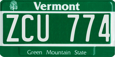 VT license plate ZCU774