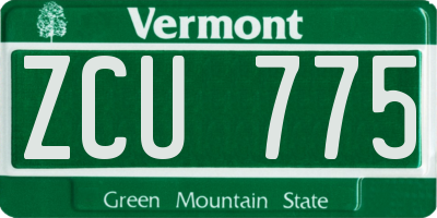 VT license plate ZCU775