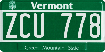 VT license plate ZCU778