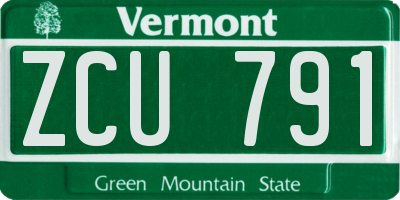 VT license plate ZCU791