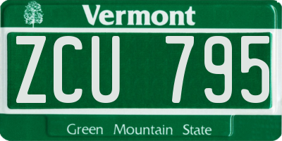 VT license plate ZCU795