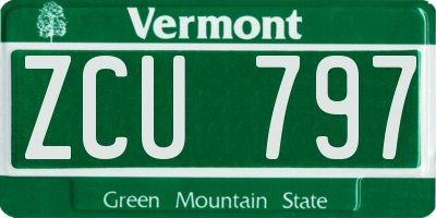 VT license plate ZCU797
