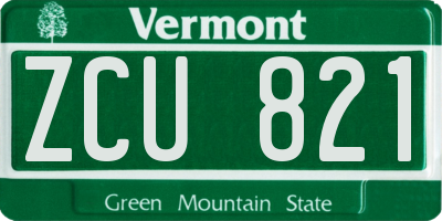 VT license plate ZCU821