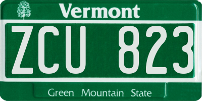 VT license plate ZCU823