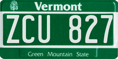 VT license plate ZCU827