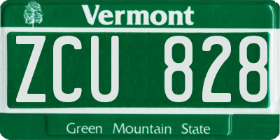 VT license plate ZCU828