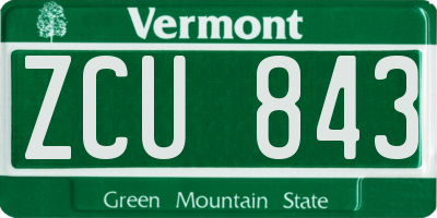 VT license plate ZCU843