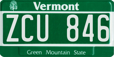VT license plate ZCU846
