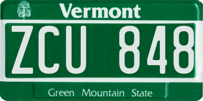 VT license plate ZCU848