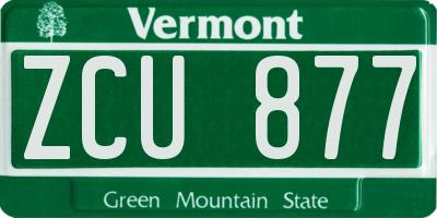 VT license plate ZCU877