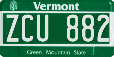 VT license plate ZCU882
