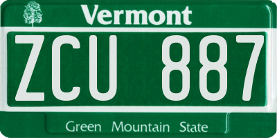 VT license plate ZCU887
