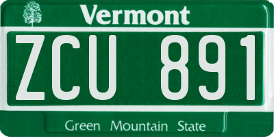 VT license plate ZCU891