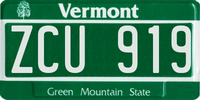 VT license plate ZCU919