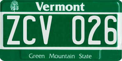 VT license plate ZCV026