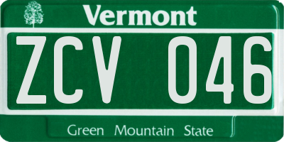 VT license plate ZCV046