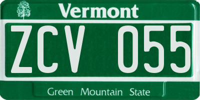 VT license plate ZCV055