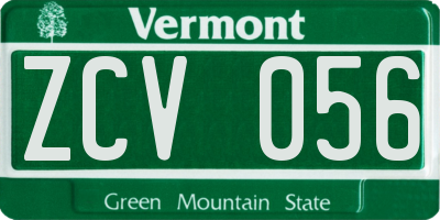 VT license plate ZCV056