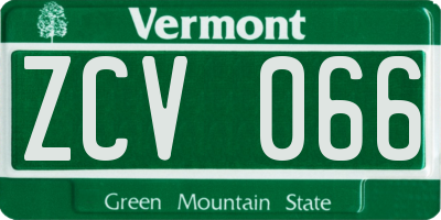 VT license plate ZCV066