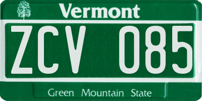 VT license plate ZCV085