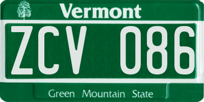 VT license plate ZCV086