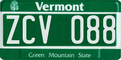 VT license plate ZCV088